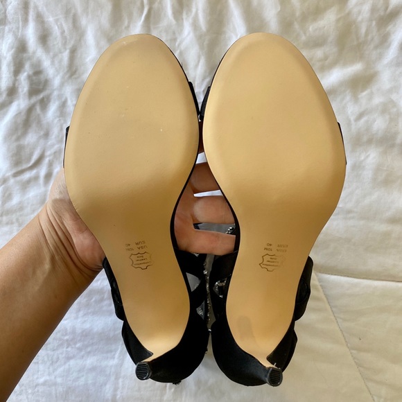 Nina Black Crystal Embellished Collina Sandals 10 - Picture 3 of 6